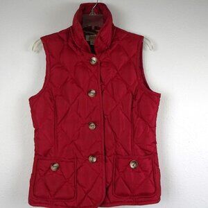 Talbots Puffer Vest Women's Size S Red Down Insulated Winter